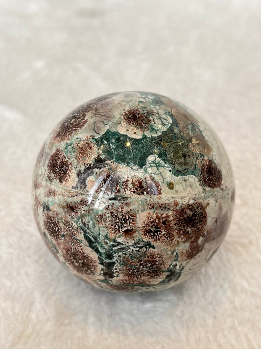 Grønn Blomster Jaspis Kule