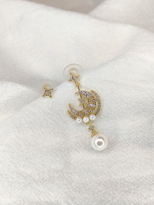 star and moon earrings