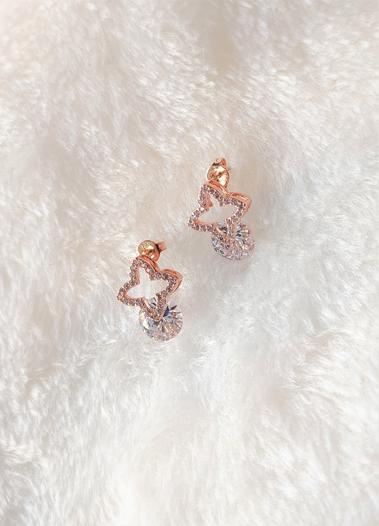 Øredobber med firkløver og zirkonia