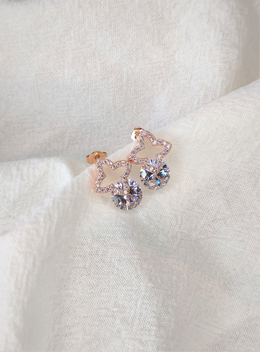 Øredobber med firkløver og zirkonia