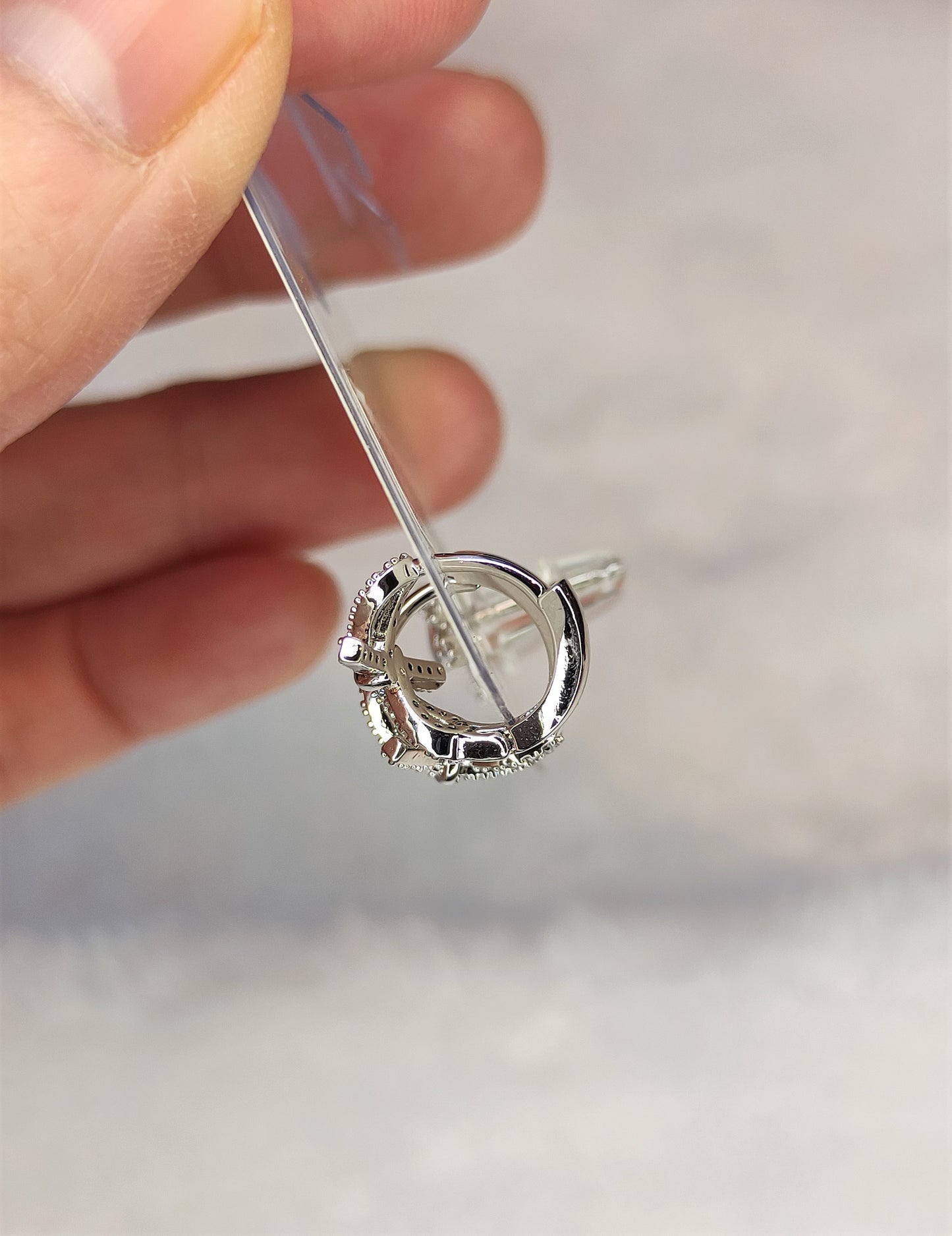 4-delers sett med krone og sløyfeøredobber