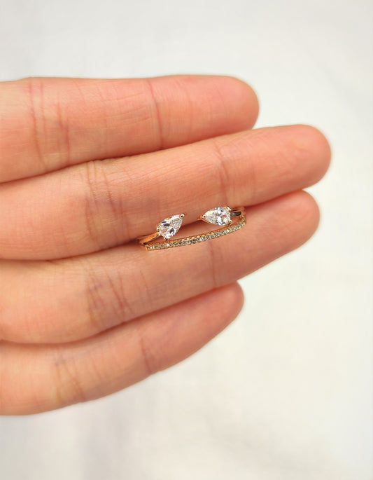 Ring med dobbelt lag og zirkonia