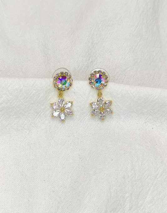 Øredobber med blomster og zirkonia