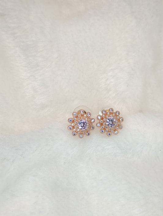 Blomster øredobber med zirkonia