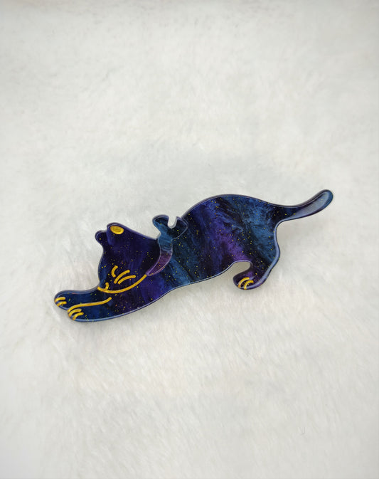 Katt eddiksyre hårklips-blå