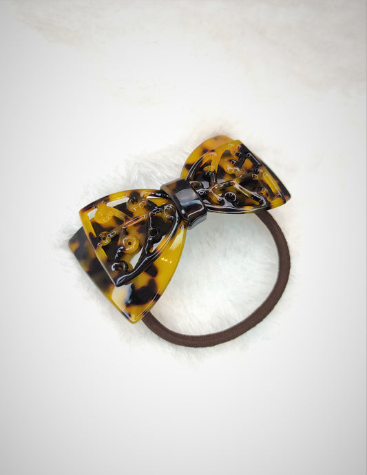 Sløyfe hårslips- Leopard mønster