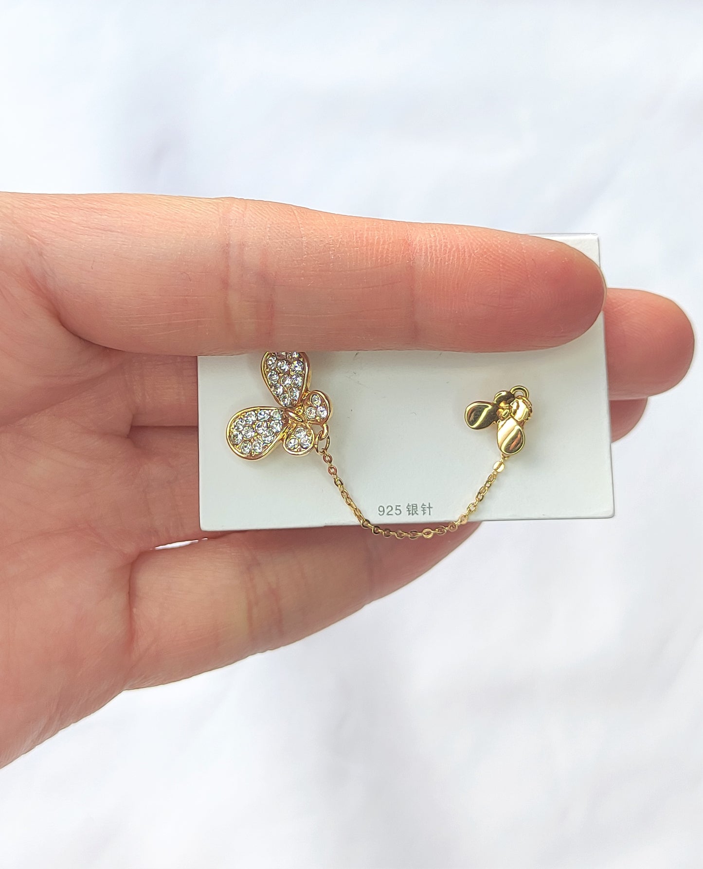 Sommerfugl øredobber med zirkonia