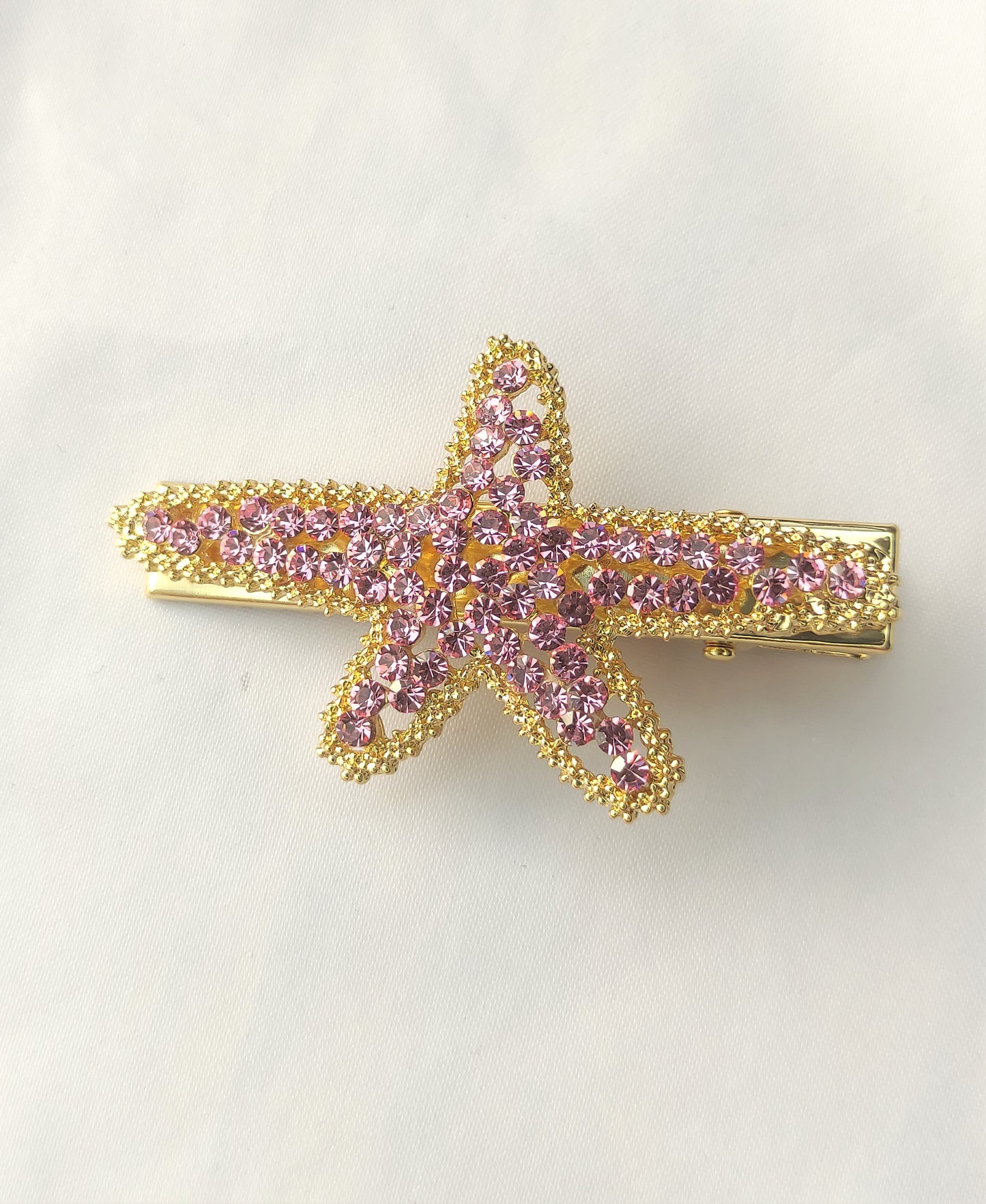 Hårspenner med zirkonia- Rosa