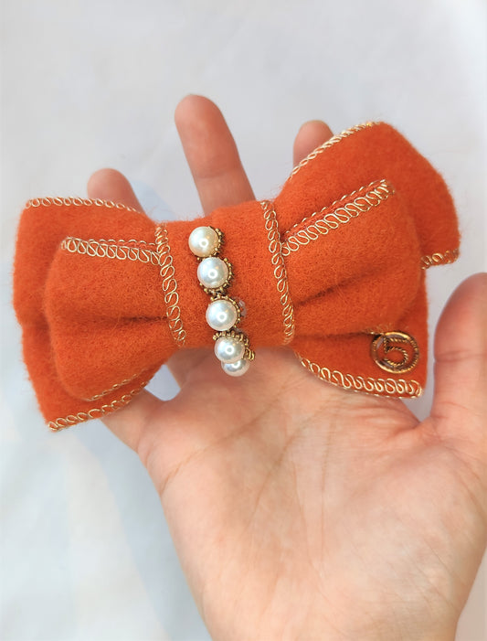 Hårspenner med sløyfe- Oransje