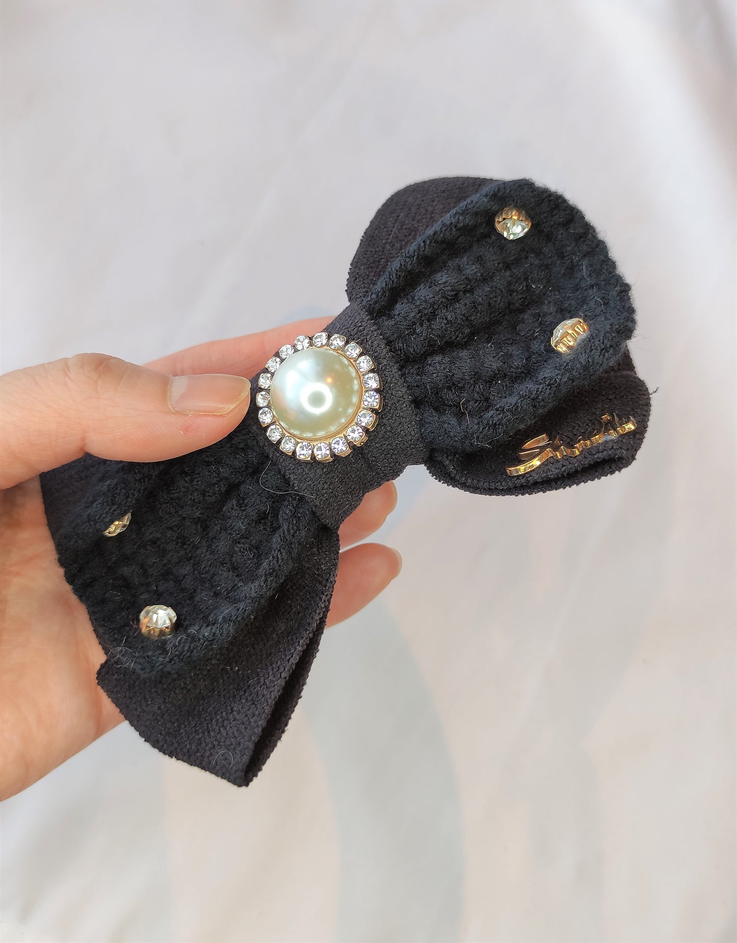 Hårspenner med sløyfe- Svart