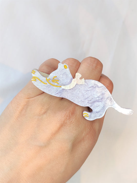 Katt Hårstrikker- Lys lilla