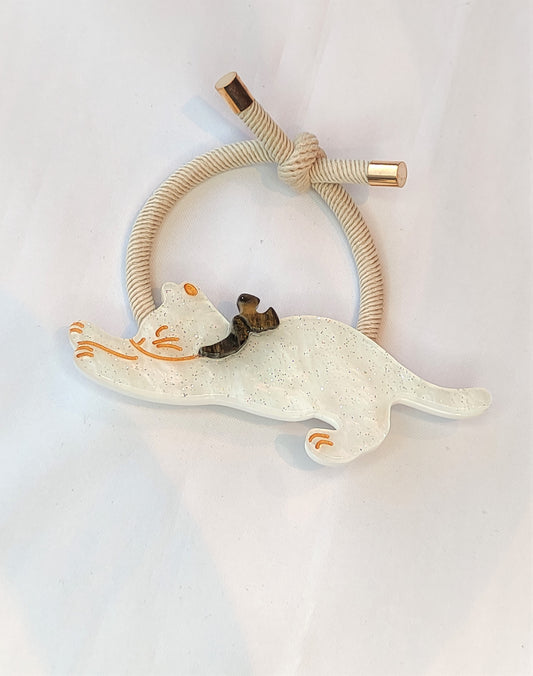 Katt Hårstrikker- Hvit