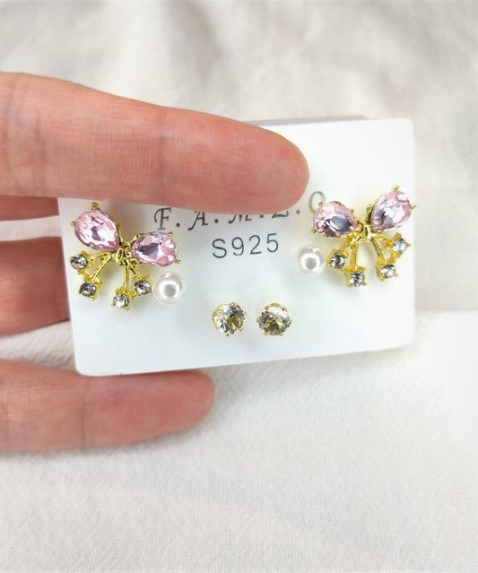 6-delers øredobber sett(Rosa)