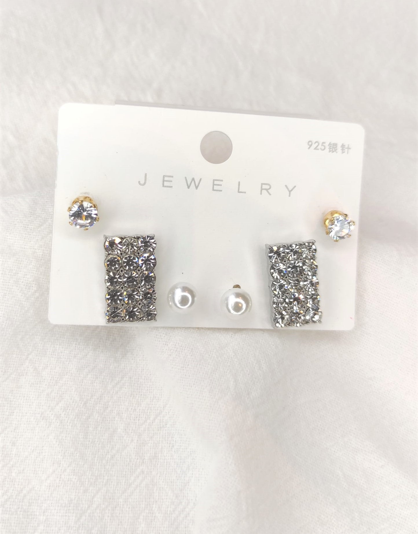 6-delers sett med rektangel øredobber