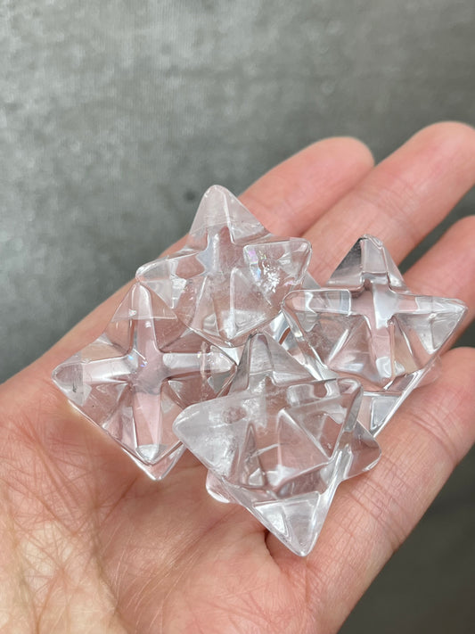 Bergkrystall klar kvarts Merkaba