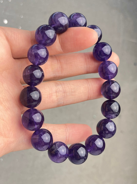 Ametyst armbånd 12mm+
