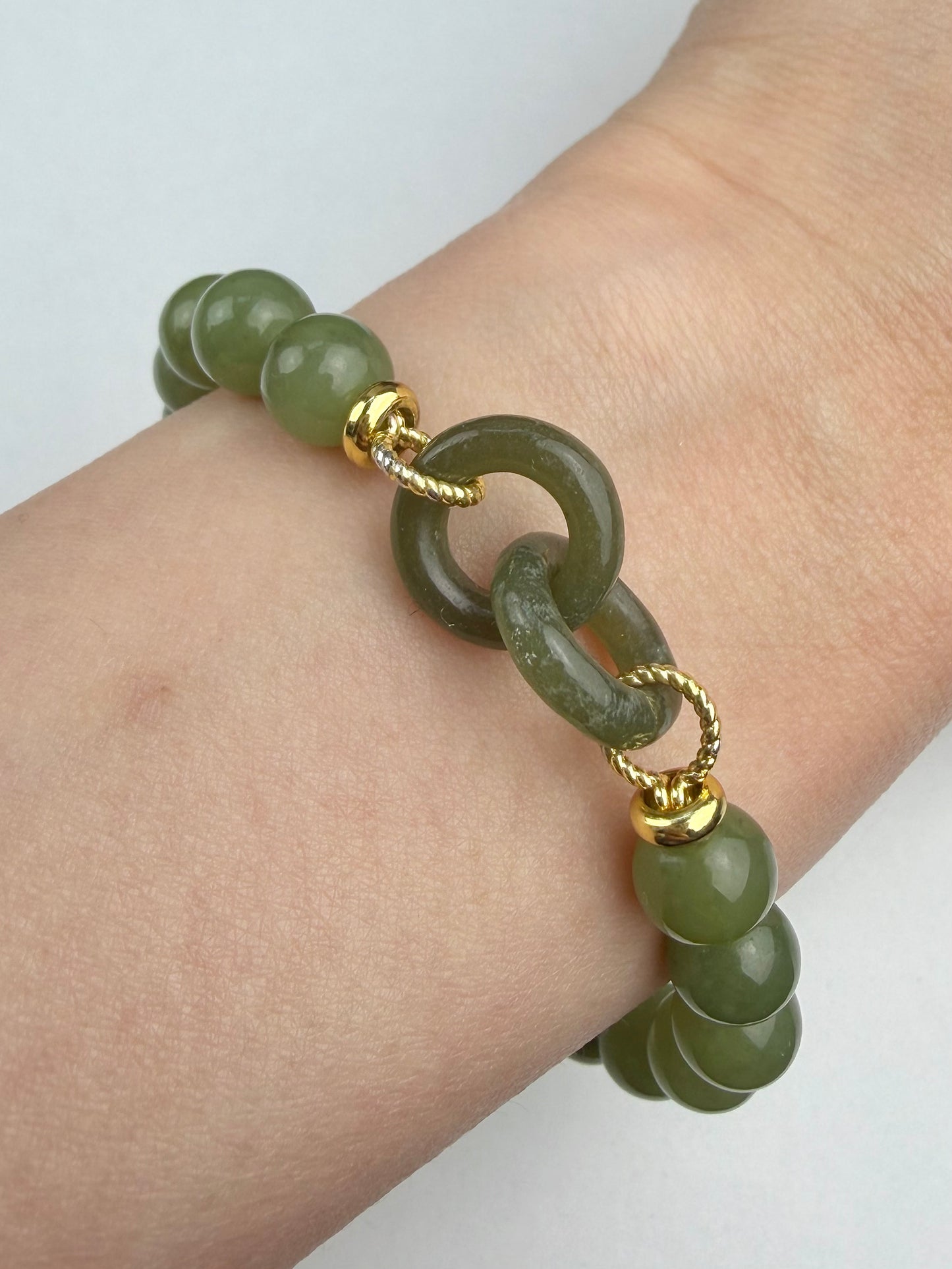 Jade, Nefritt armbånd 8mm+
