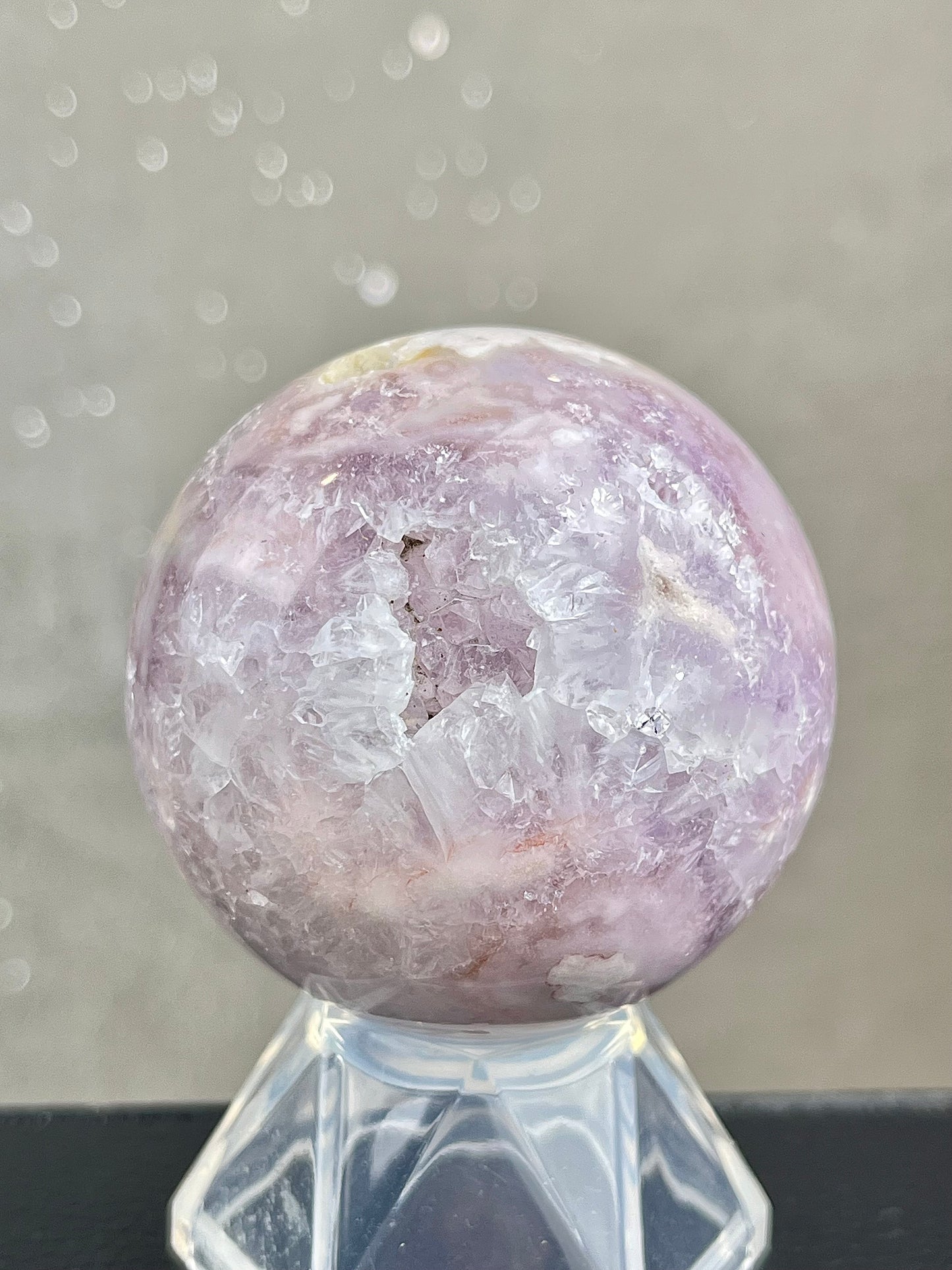 Blomster Agat med kvarts/ametyst Kule