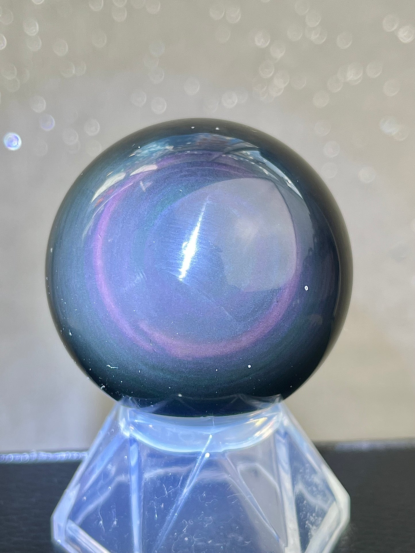 Regnbue obsidian kule