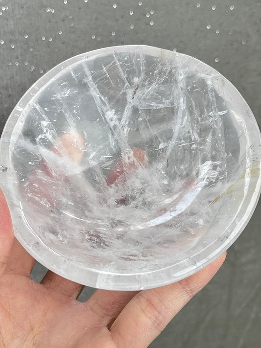 Bergkrystall klarkvarts skål