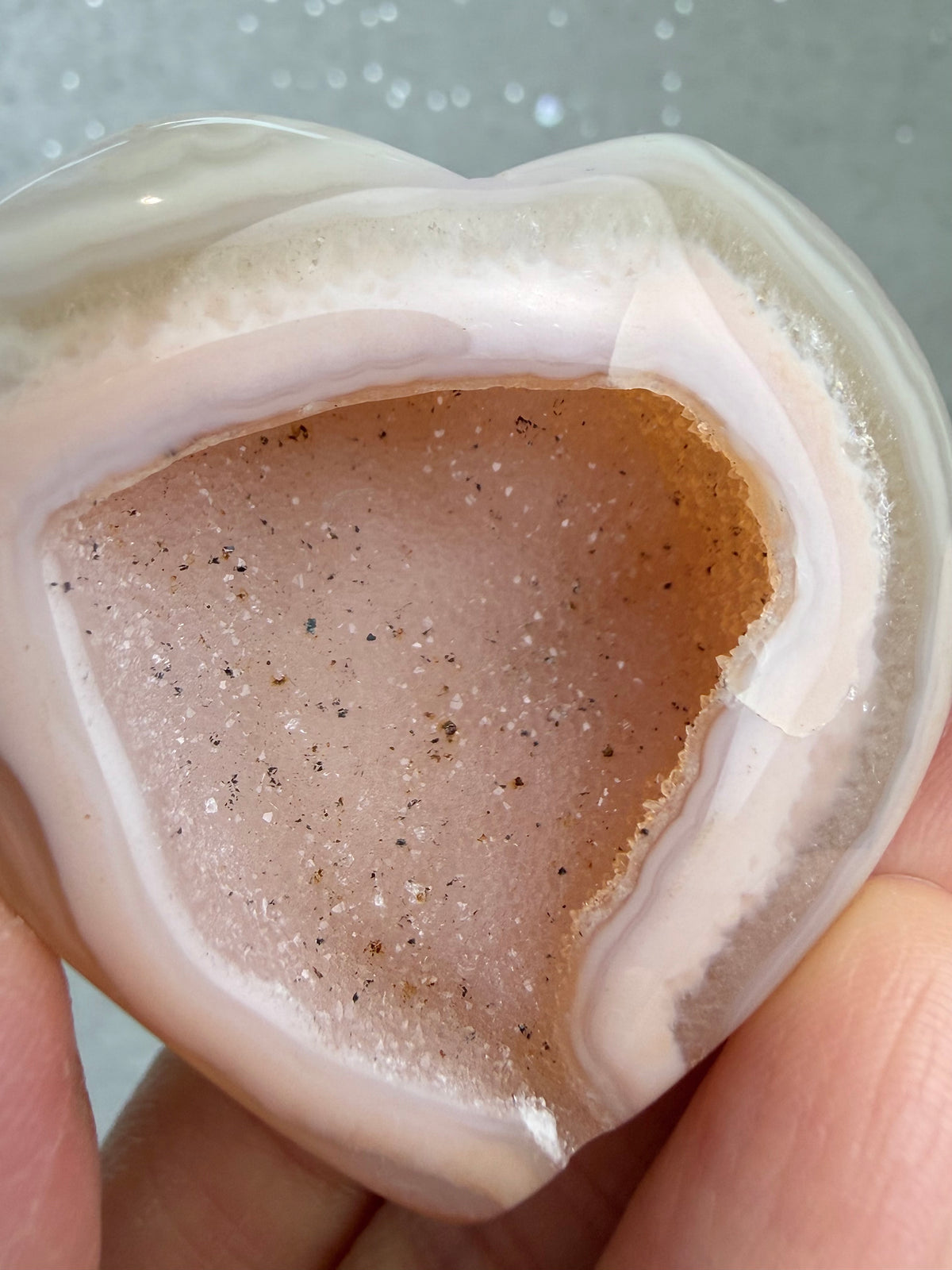 Druzy Agat Hjerte, Rosa