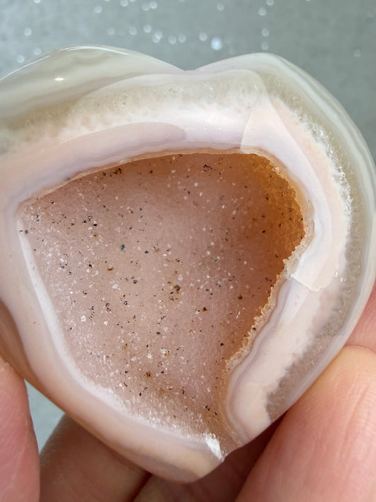 Druzy Agat Hjerte, Rosa