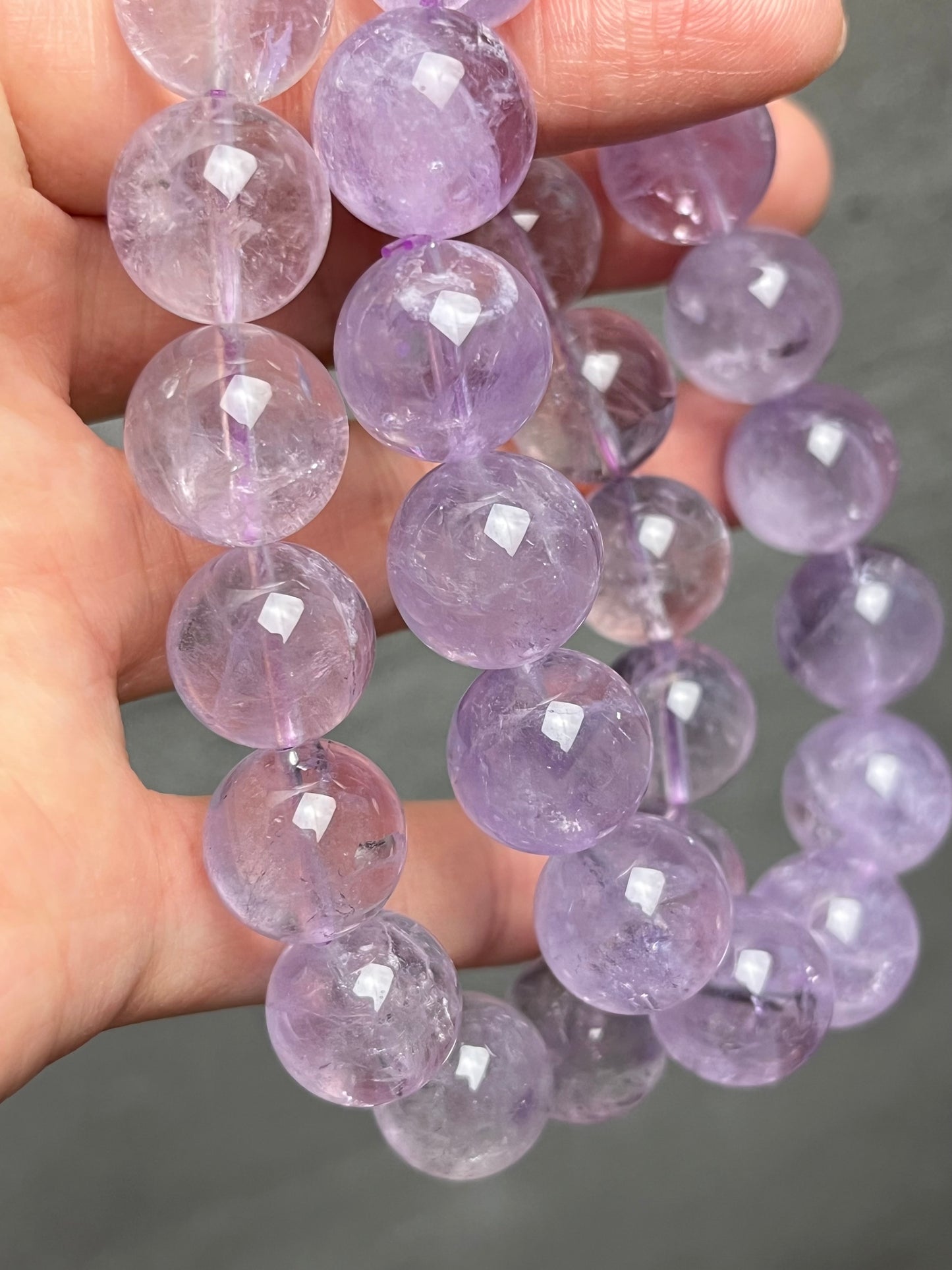 Ametyst armbånd 14mm+