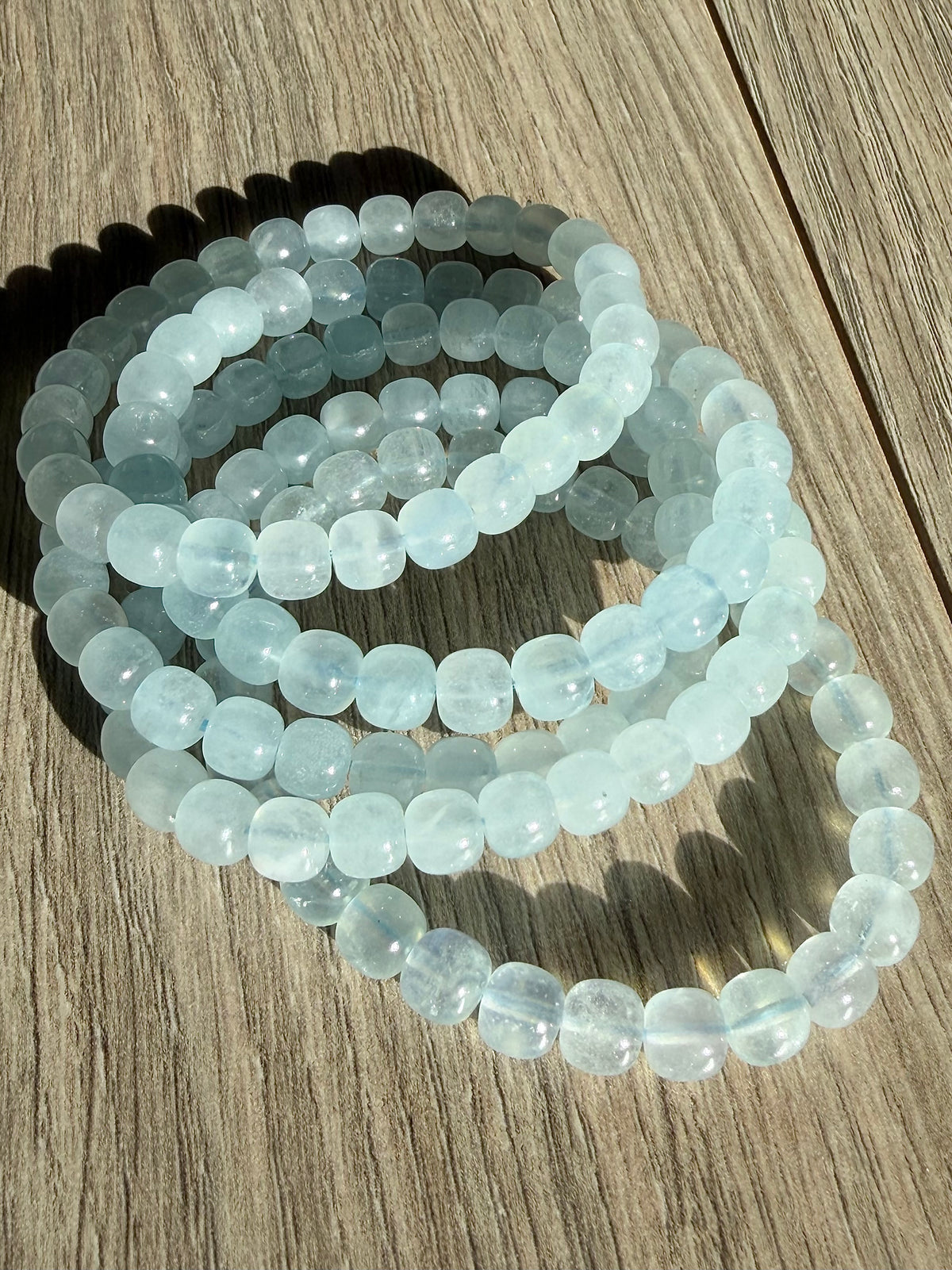 Akvamarin armbånd 7mm+