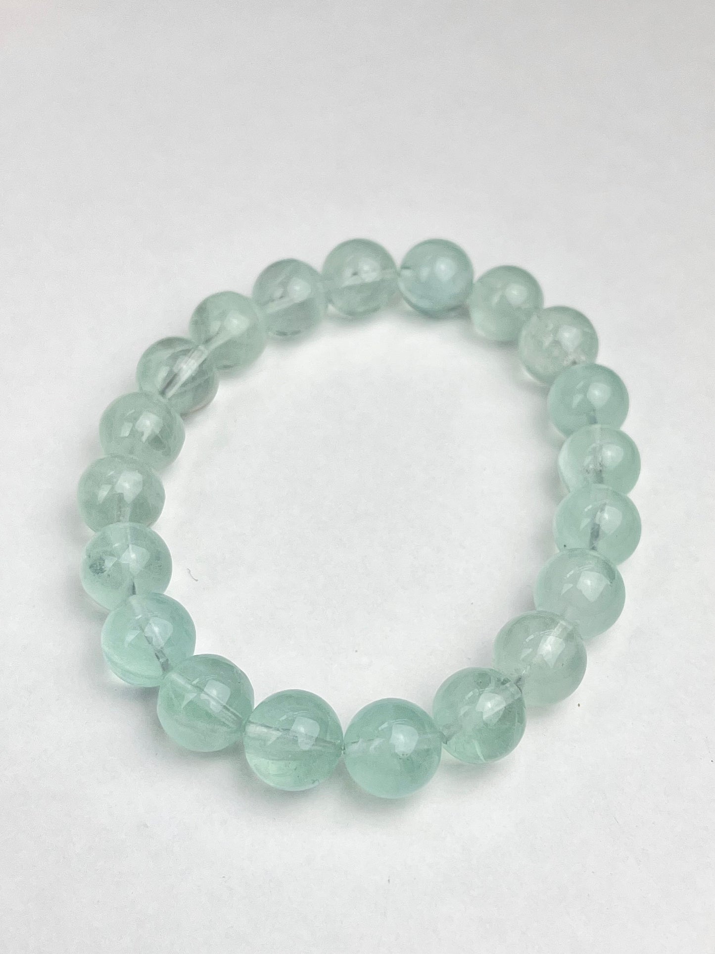 Grønn Fluoritt armbånd 10mm+