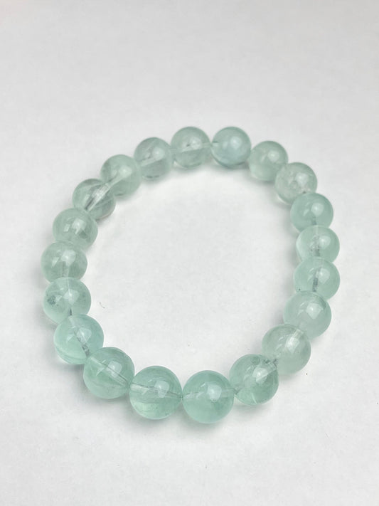 Grønn Fluoritt armbånd 10mm+