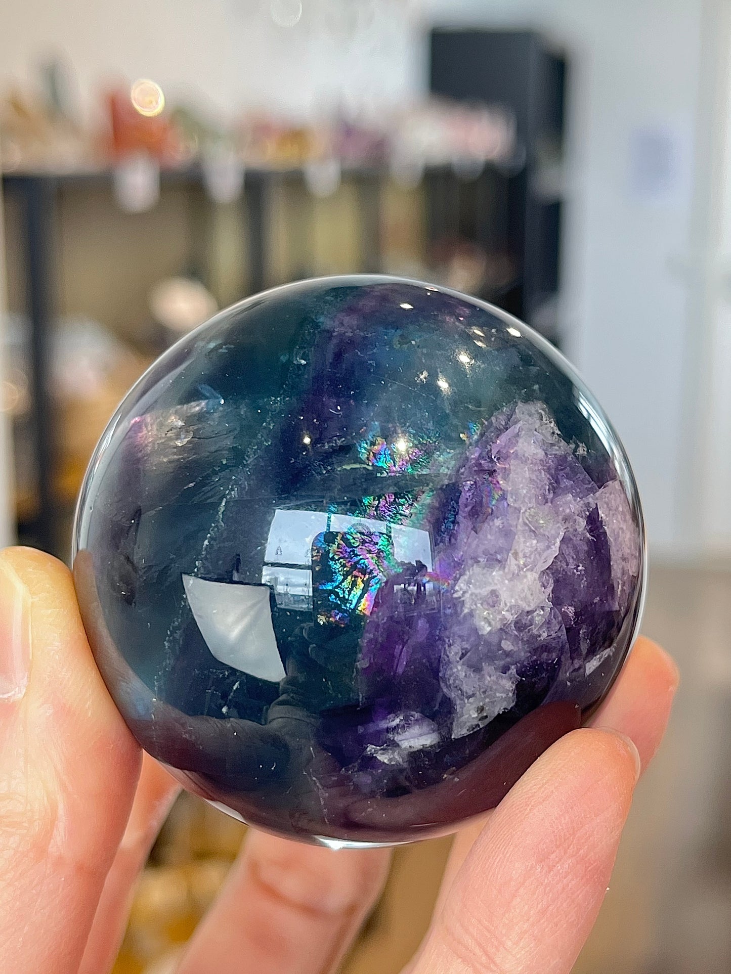 Rainbow Fluorite Sphere