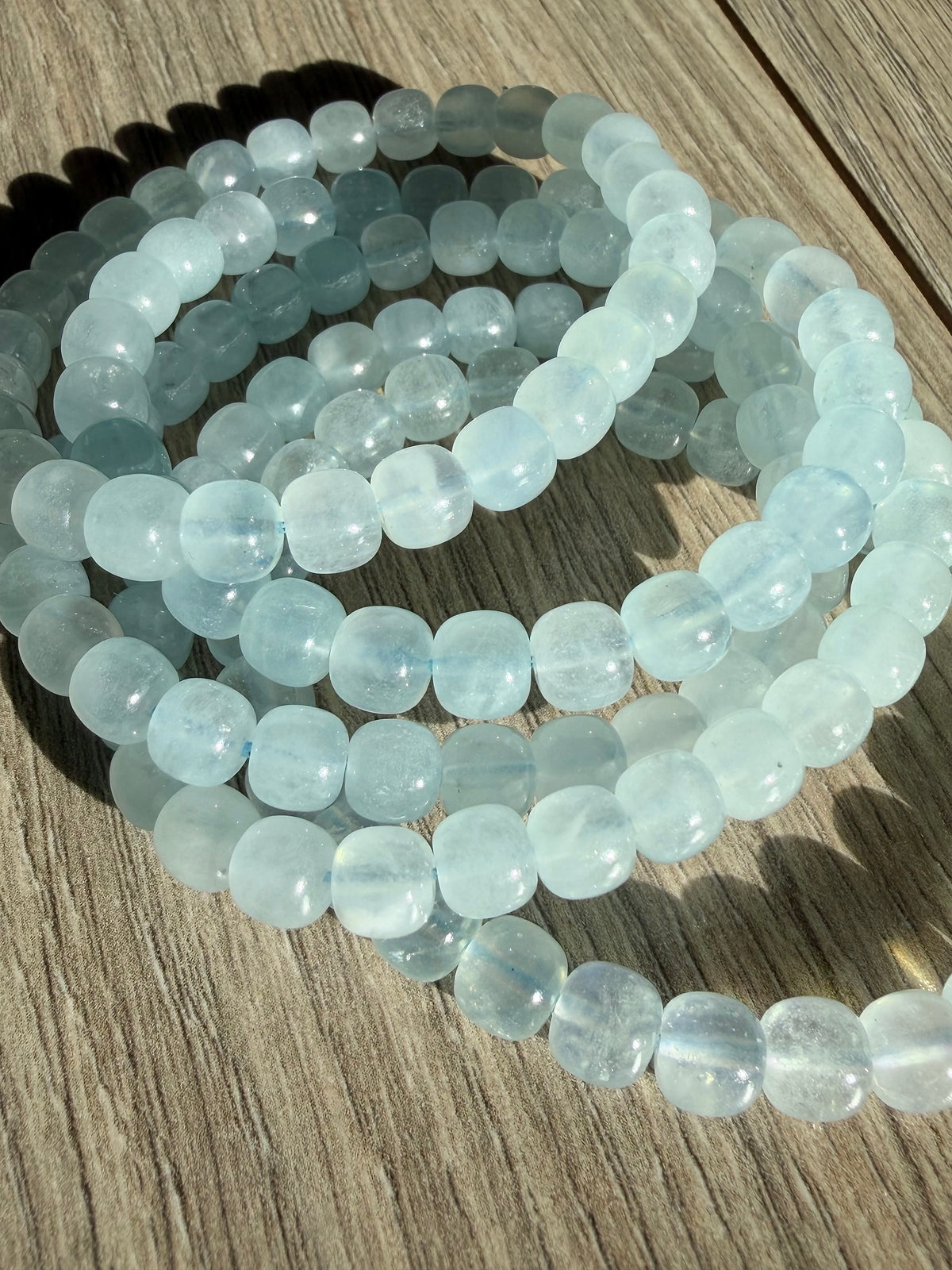 Akvamarin armbånd 7mm+