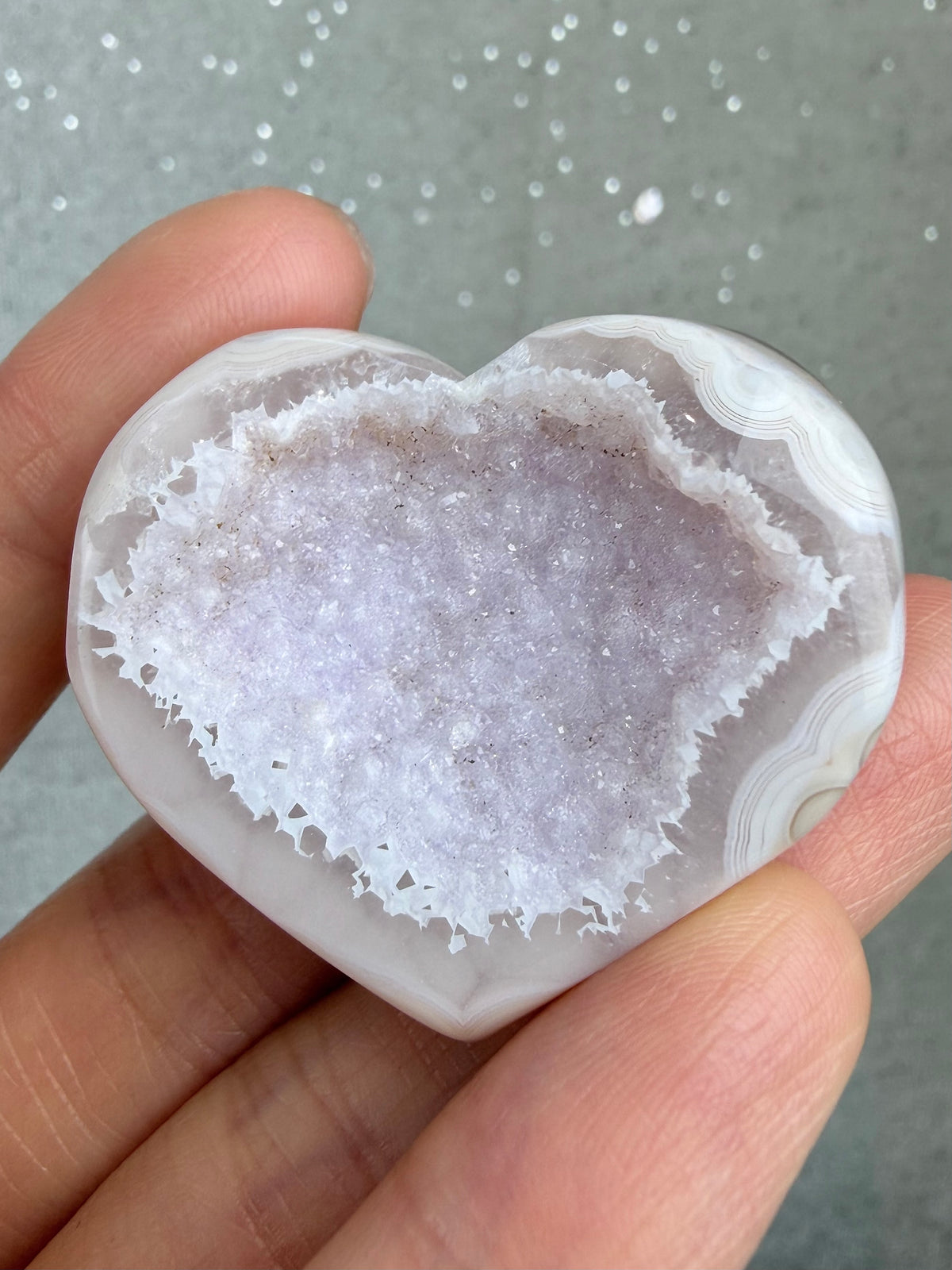 Druzy Agat Hjerte