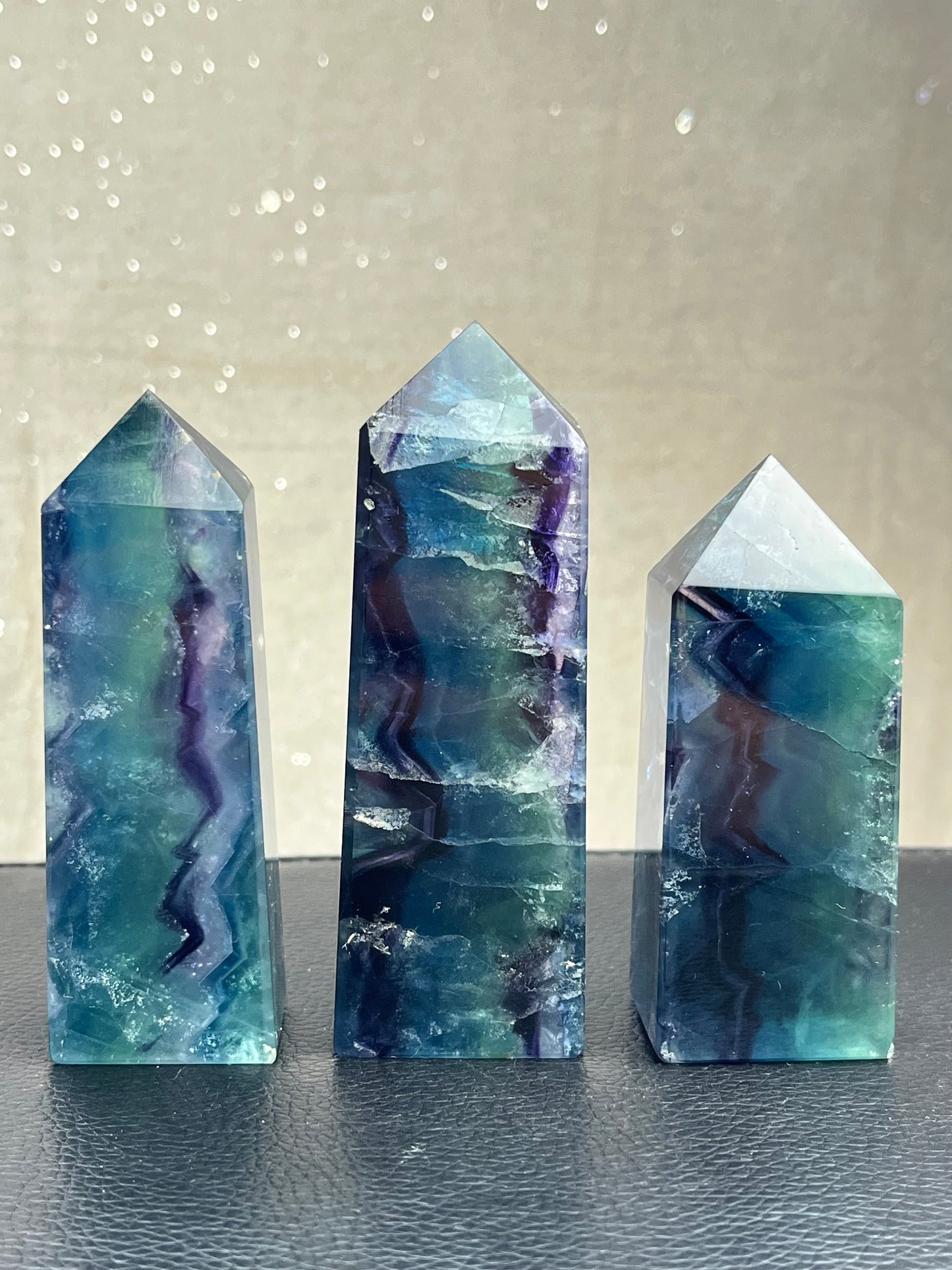 Rainbow fluorite tower
