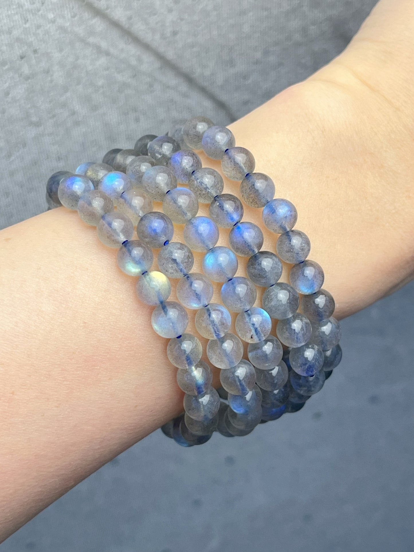 Labradoritt armbånd 6-7mm+