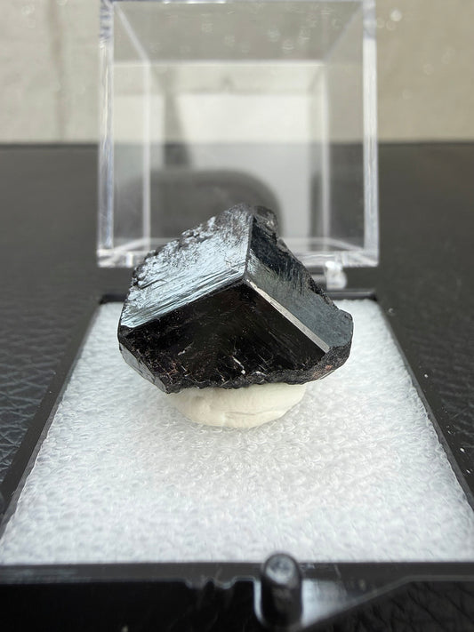 Black tourmaline in box, Namibia