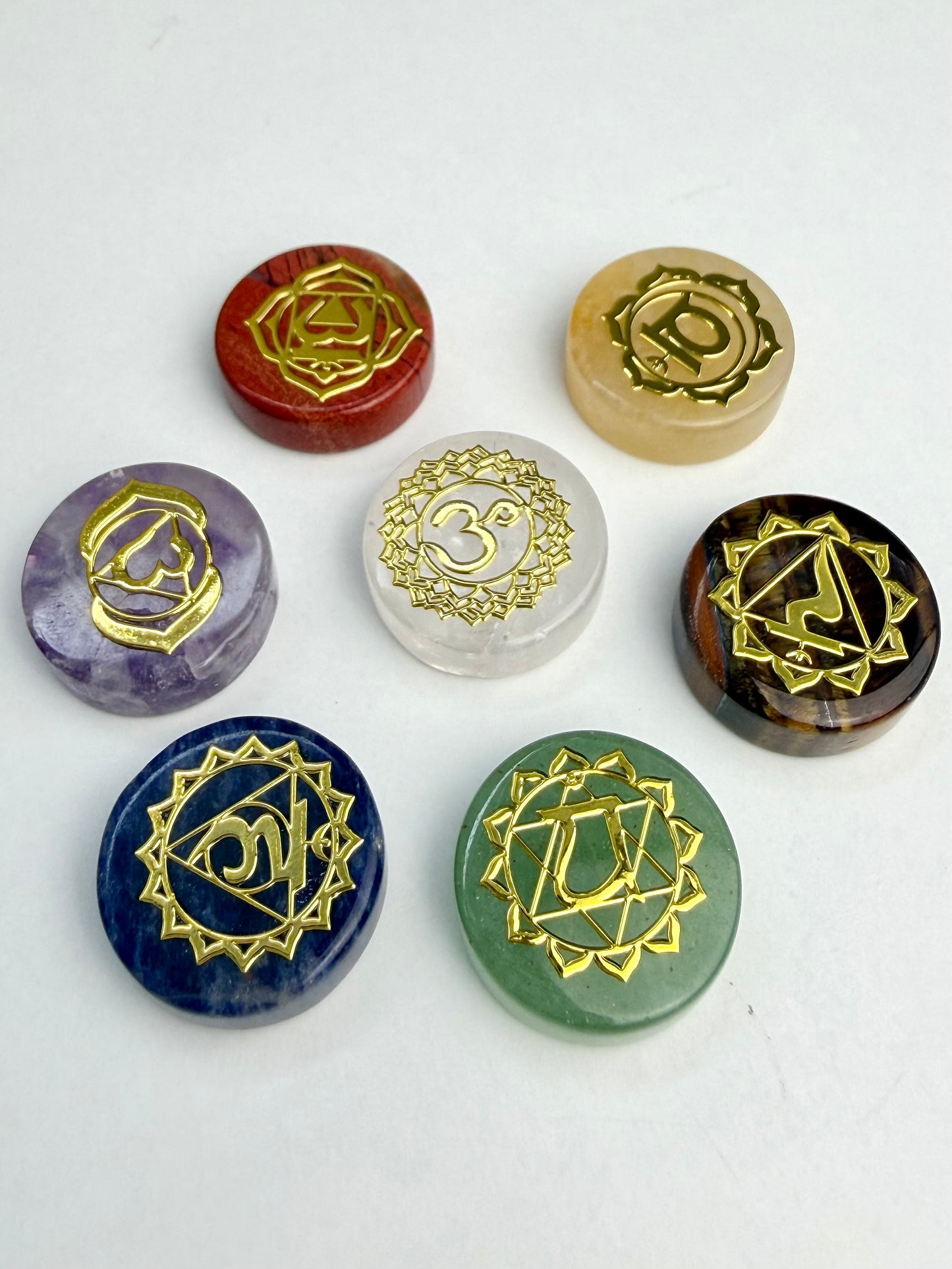7 Chakra Tromlet Steinsett