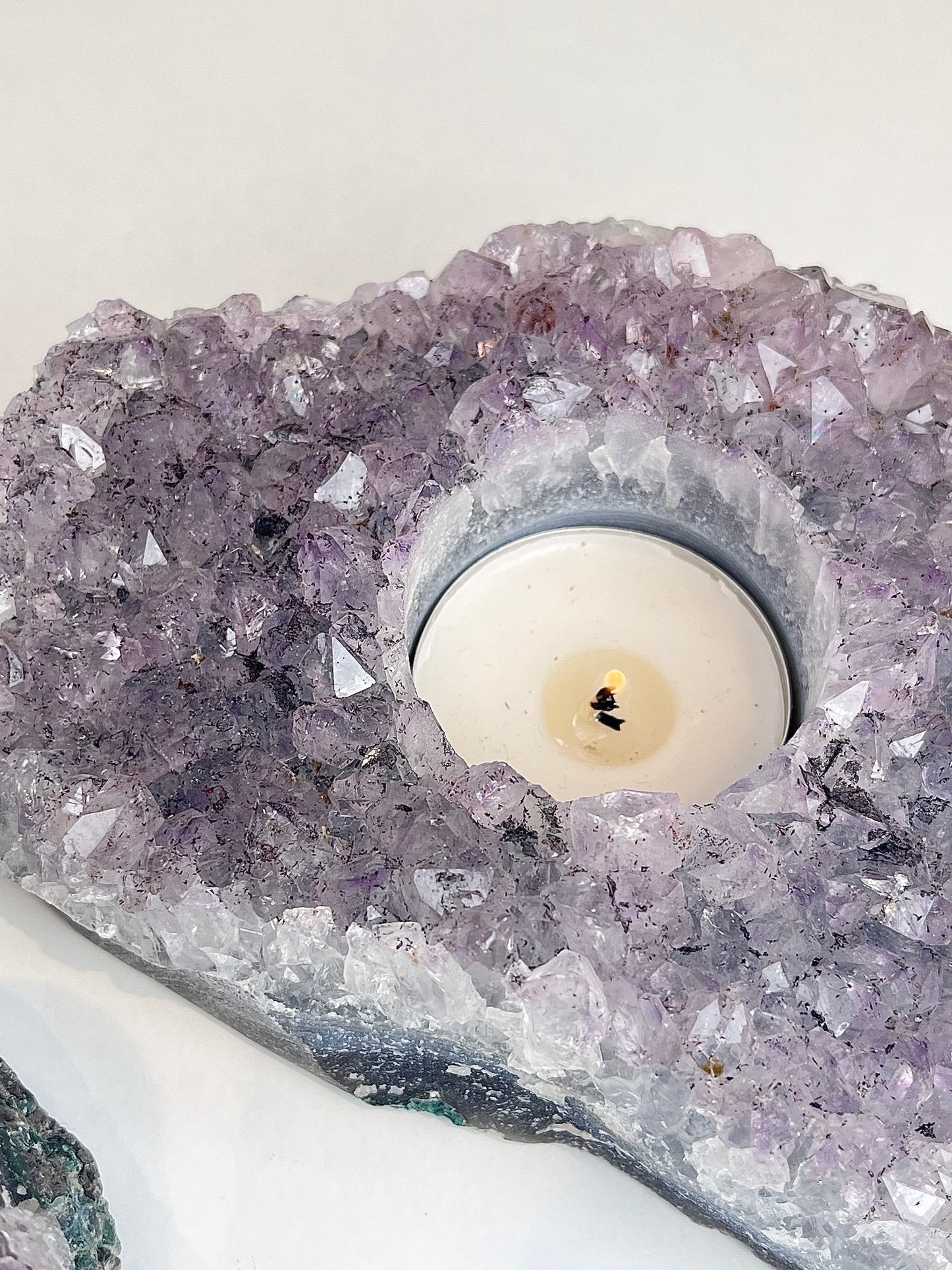 Amethyst candle holder