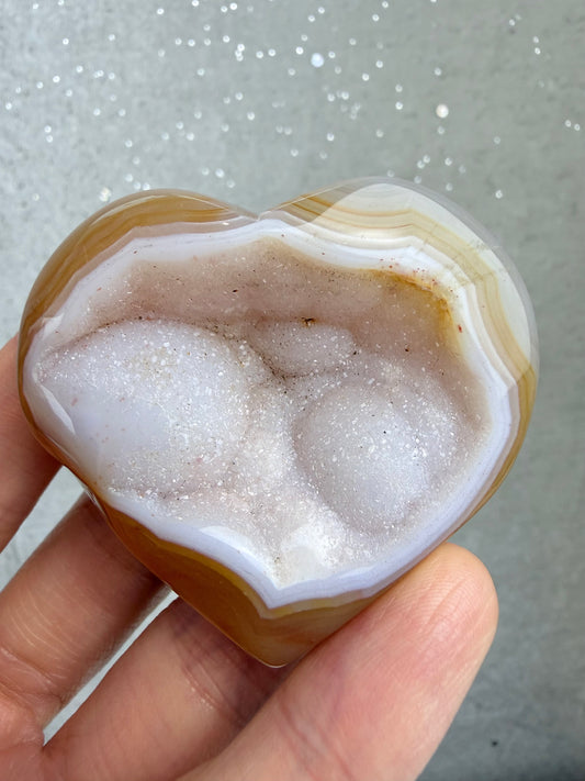 Druzy Agat Hjerte