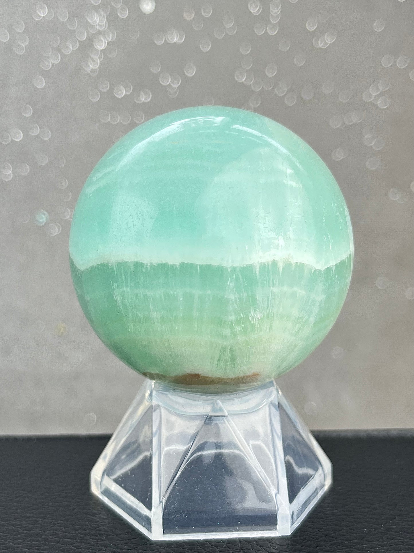 Green calcite sphere (pistachio calcite)