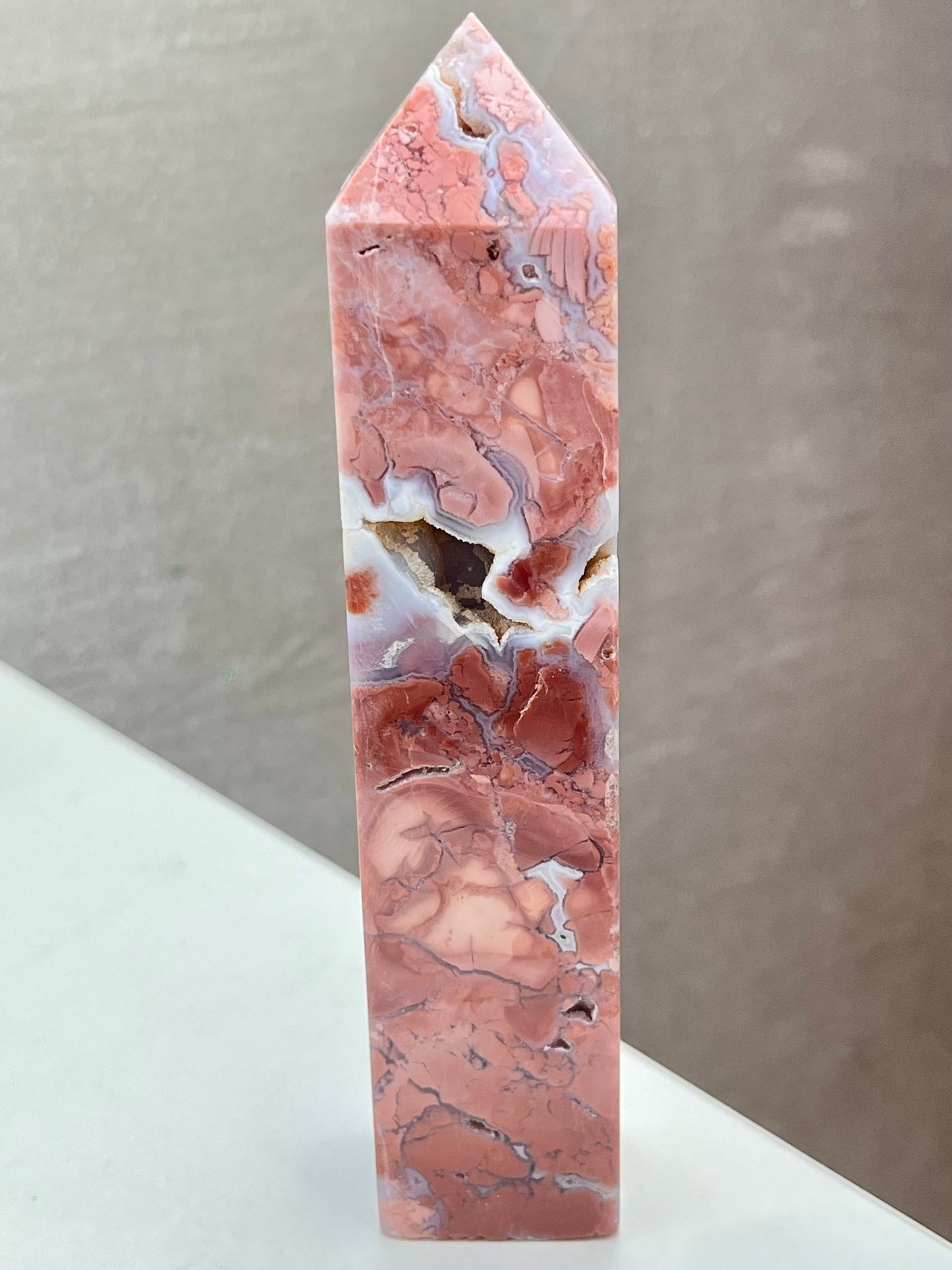 Rosa Agat tårn (Cotton Candy Agate)