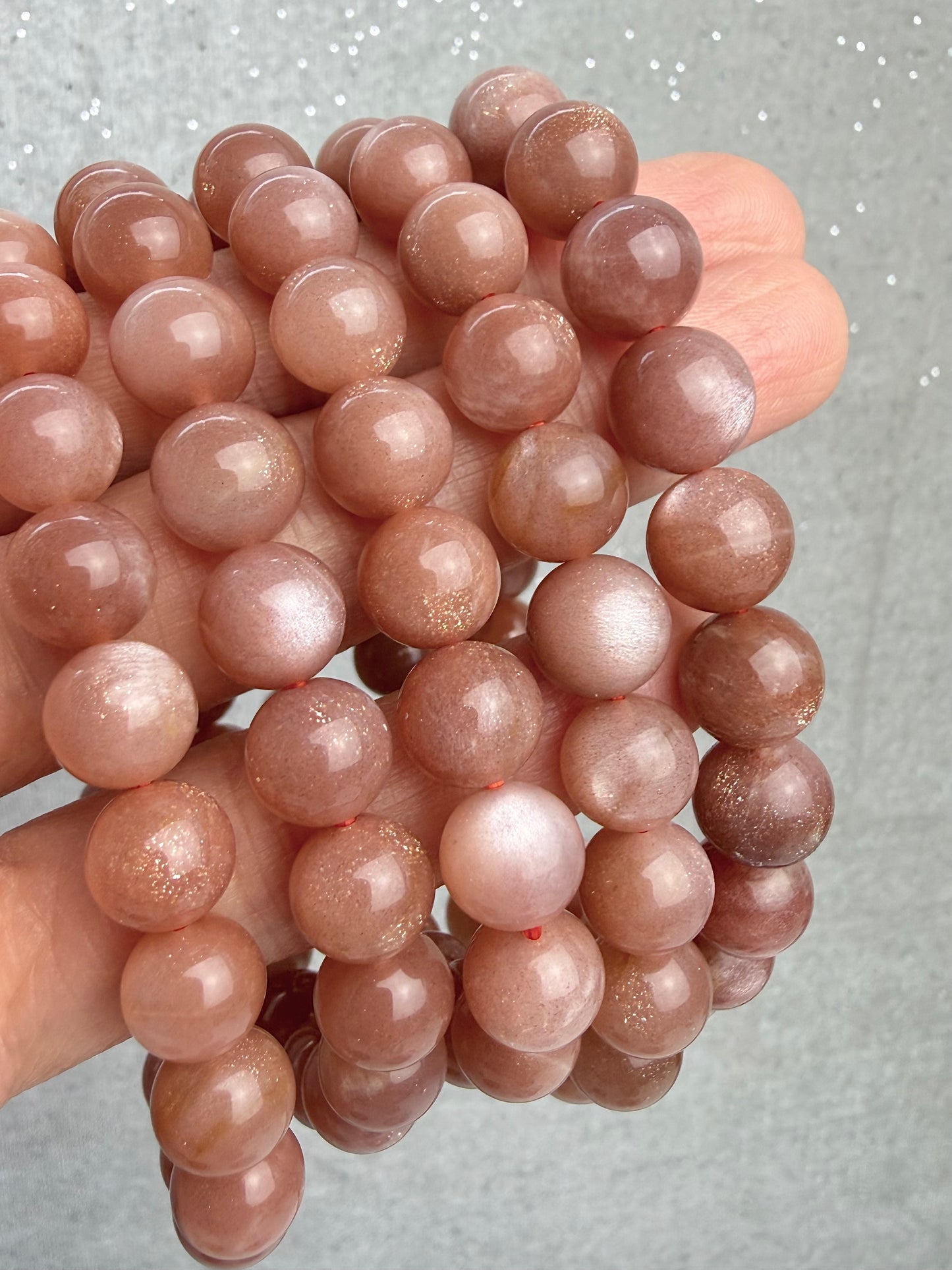 Solstein og månestein armbånd 8-9mm+
