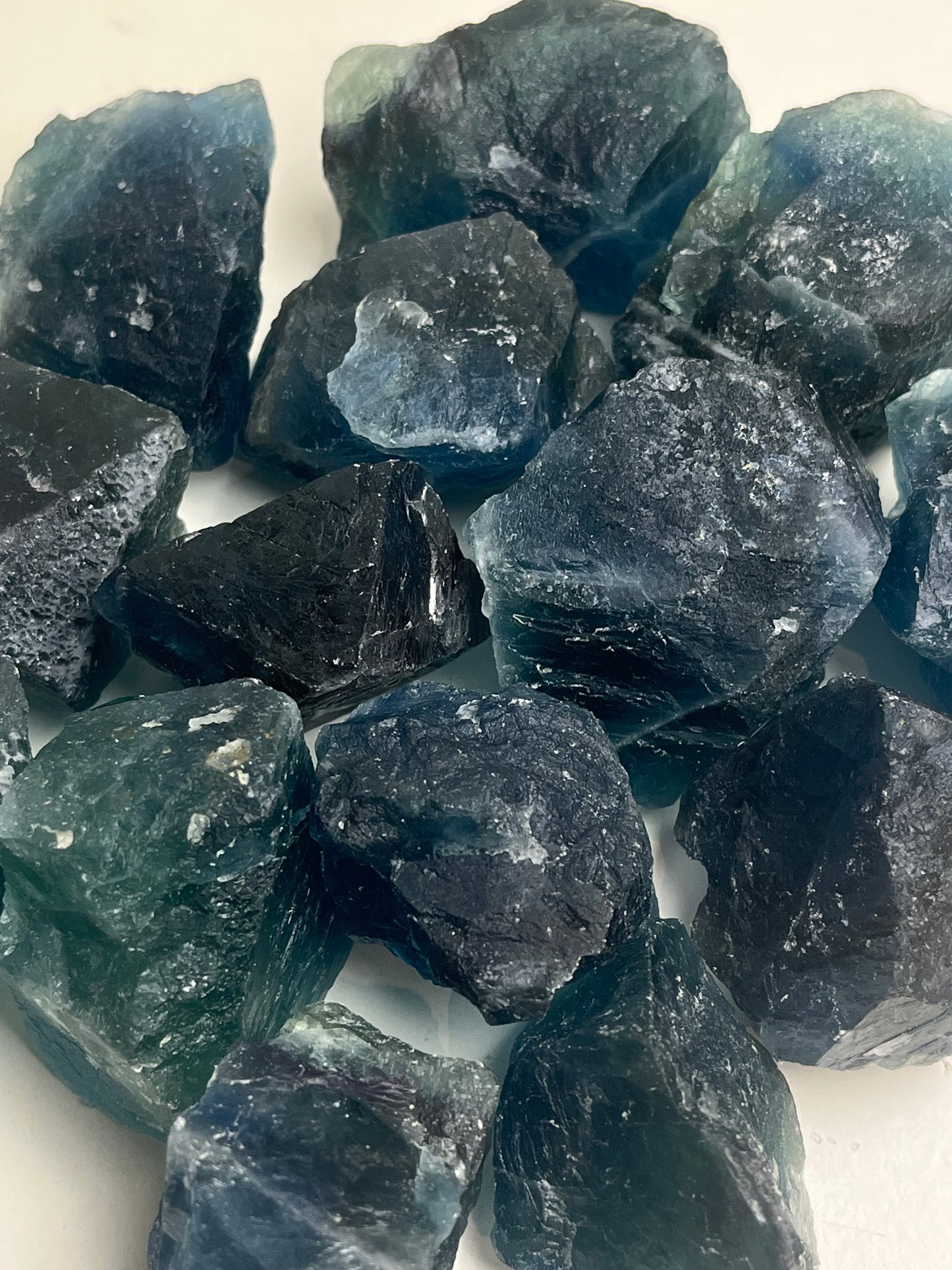 Blågrønn Fluoritt Rå, 40-50mm