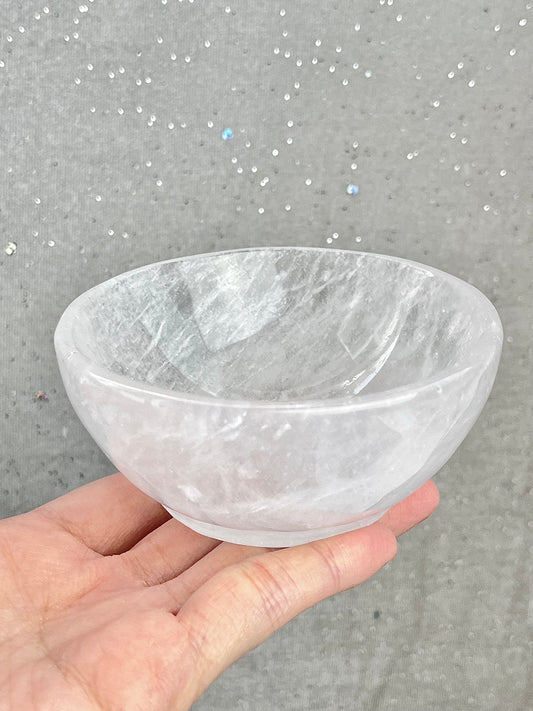 Bergkrystall klarkvarts skål