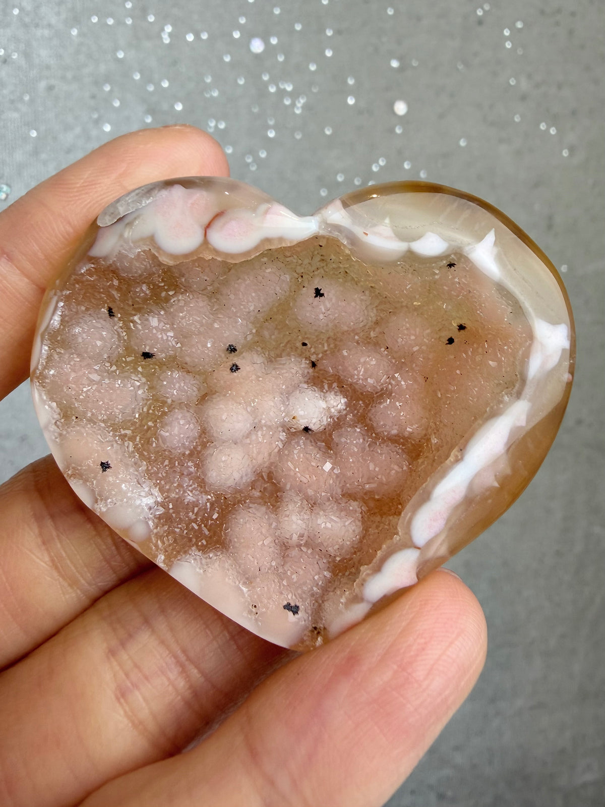 Druzy Agat Hjerte
