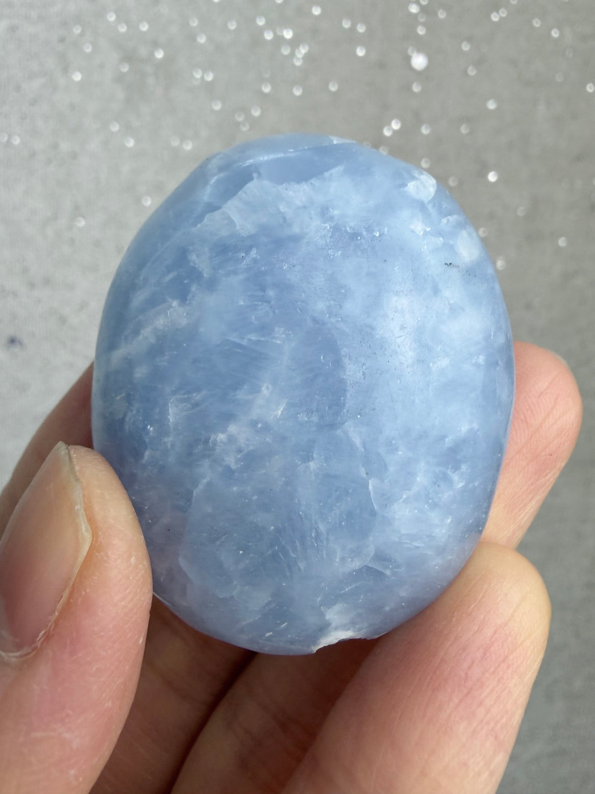 Blue Calcite Hand Stone