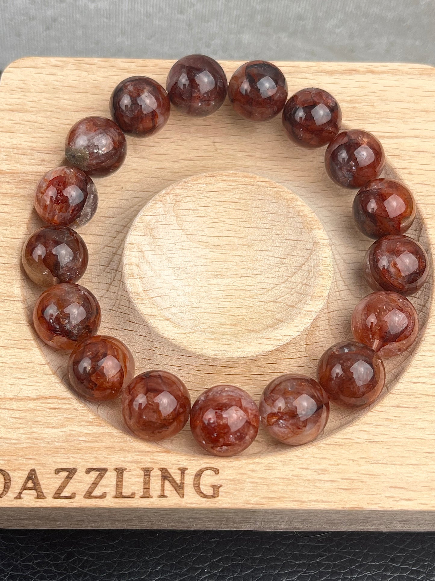 Flammekvarts armbånd 11mm+