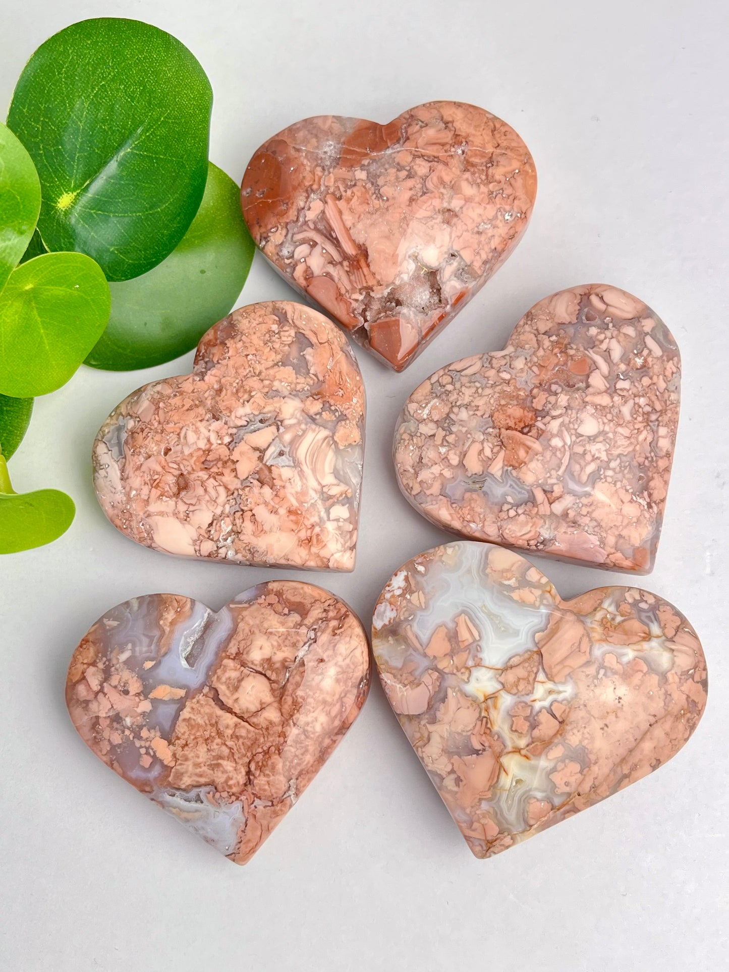 Rosa Agat hjerte (Cotton Candy Agate)