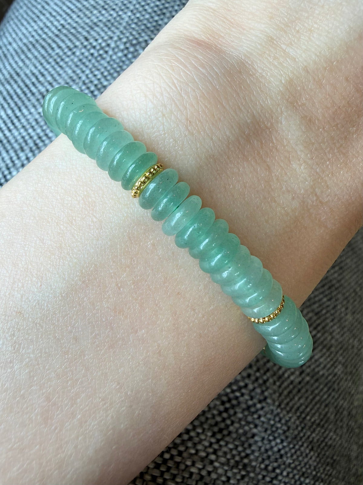 Grønn Aventurin armbånd 6mm+