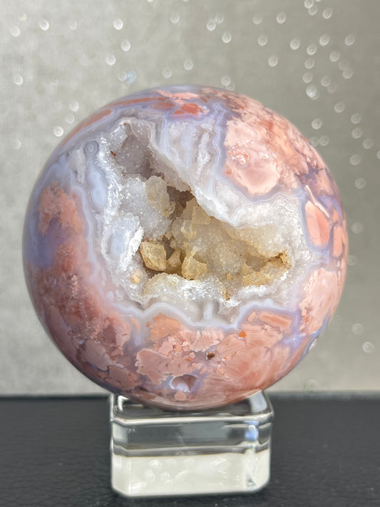 Druzy Rosa Agat kule (Cotton Candy Agate)